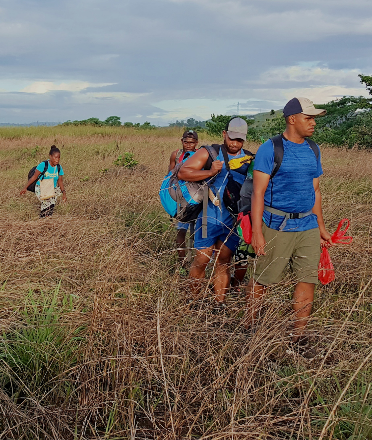 Youth group wallking